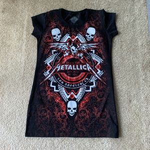 METALLICA Seek And Destroy Ladies Black Long Tunic T-shirt Lg Limited Edition